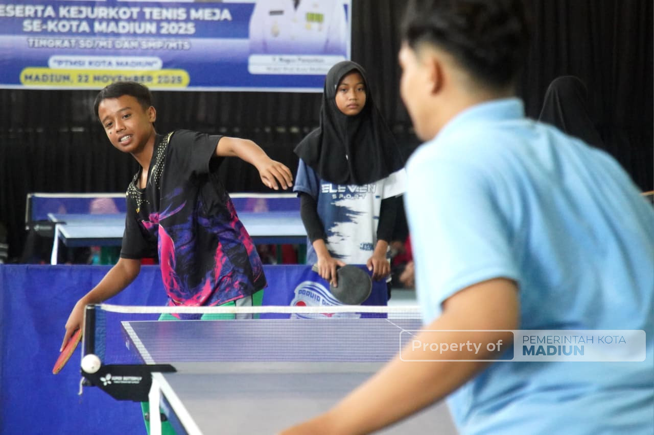 Kejurkot Tenis Meja 2025 Dibuka, Wali Kota Madiun Dorong Pembinaan Atlet Sejak Dini