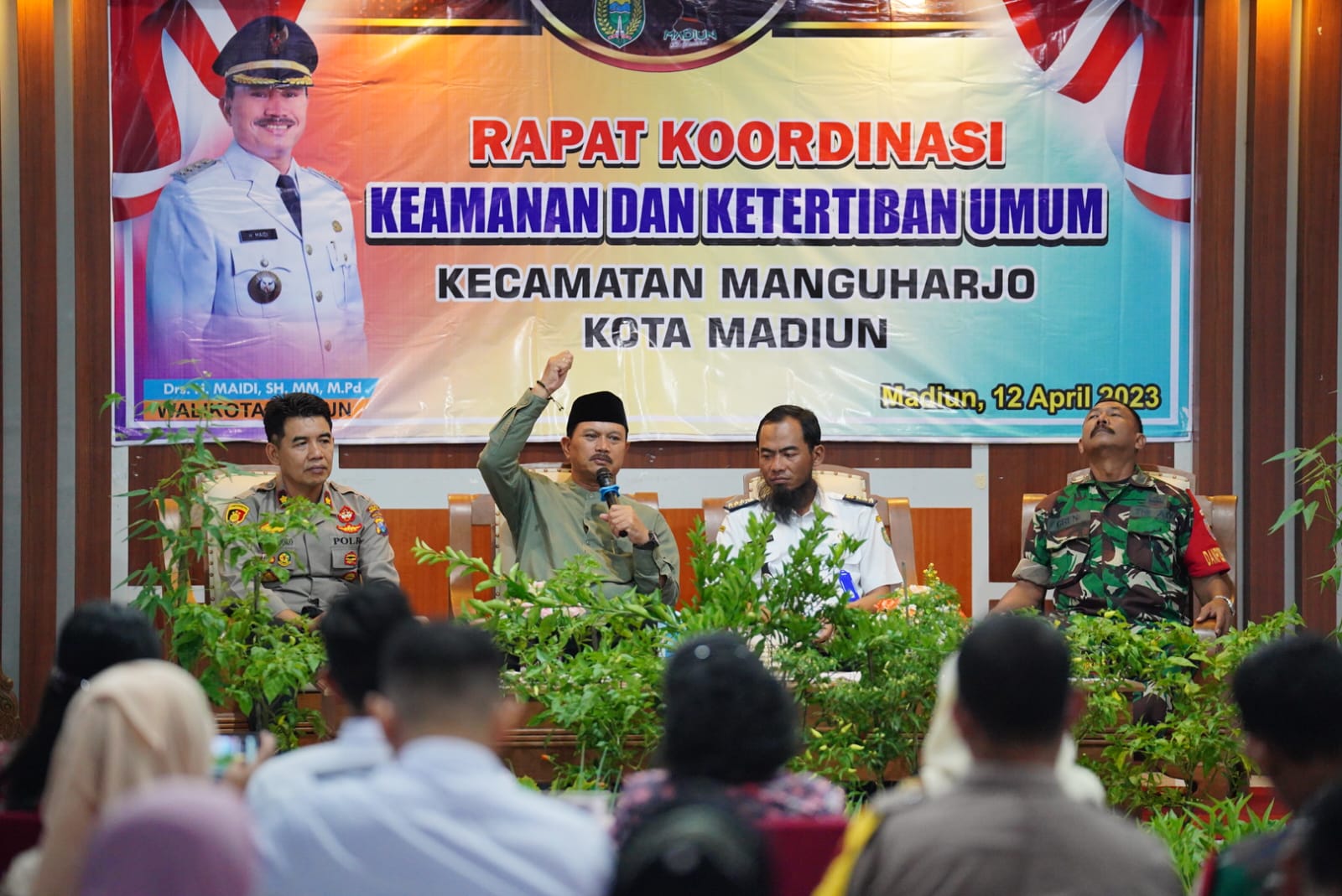 Rakor Kamtibmas di Kecamatan Manguharjo, Wali Kota Pesan Masyarakat Bijak Dalam Mengakses Informasi