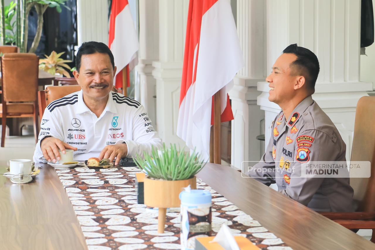 Jelang Tugas Belajar ke Luar Negeri, Wakapolres Madiun Kota Audiensi dengan Wali Kota